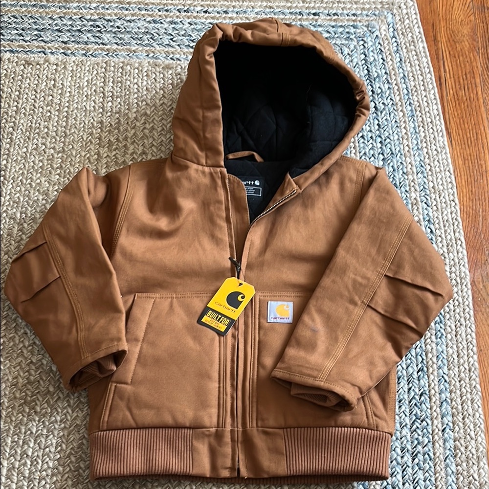 NWT Kids Carhartt Brown Hooded Jacket